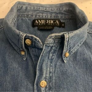PERRY ELLIS AMERICA LS All Cotton Denim Shirt